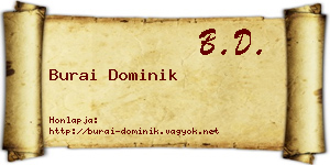 Burai Dominik névjegykártya
